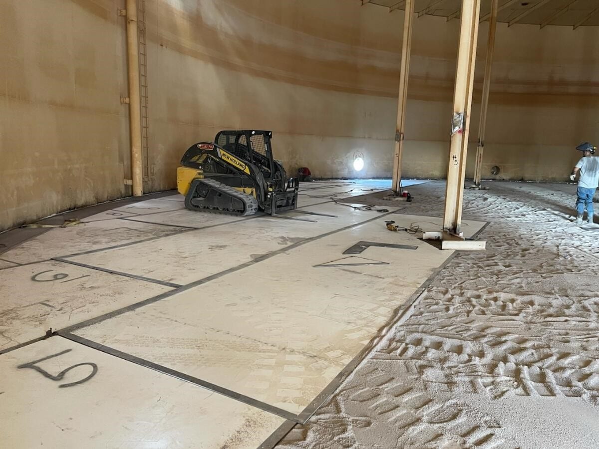 Seismic retrofit and tank repair on aboveground welded steel storage tank
