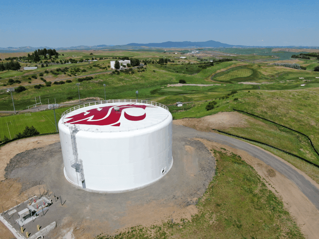 Water storage tank at Washington State University