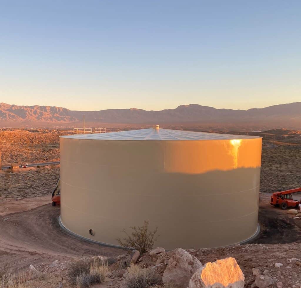 Northwest water storage tank in Mesquite, Nevada