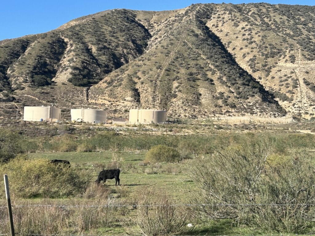 Welded steel water storage tank in Banning — Potrero Canyon Reservoir