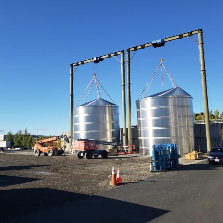 Custom stainless steel wine tank in California — Winery Expansion
